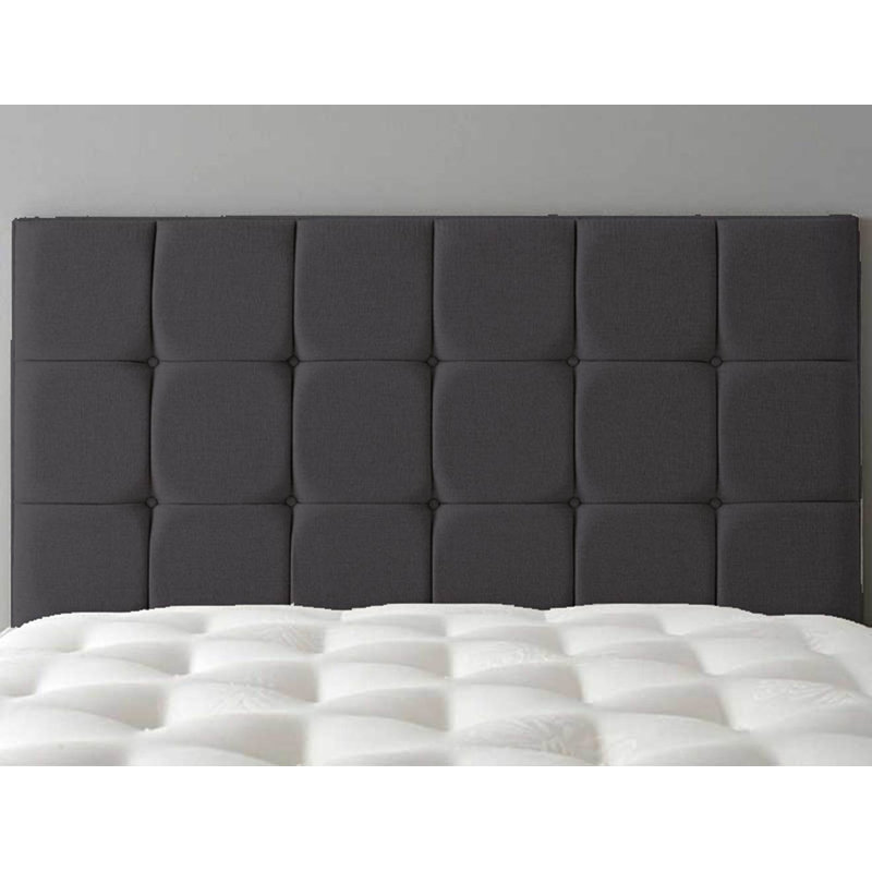 Ergun Upholstered Headboard, Charcoal, Double (4'6)