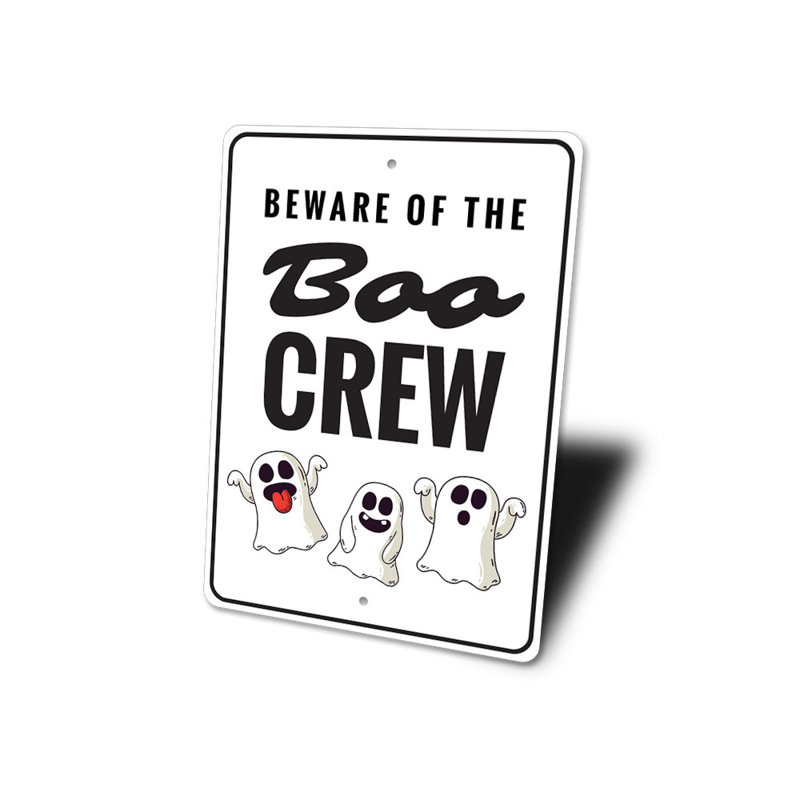 Enseigne Boo Crew, H 18 po x l 12 po x P 0,06 po