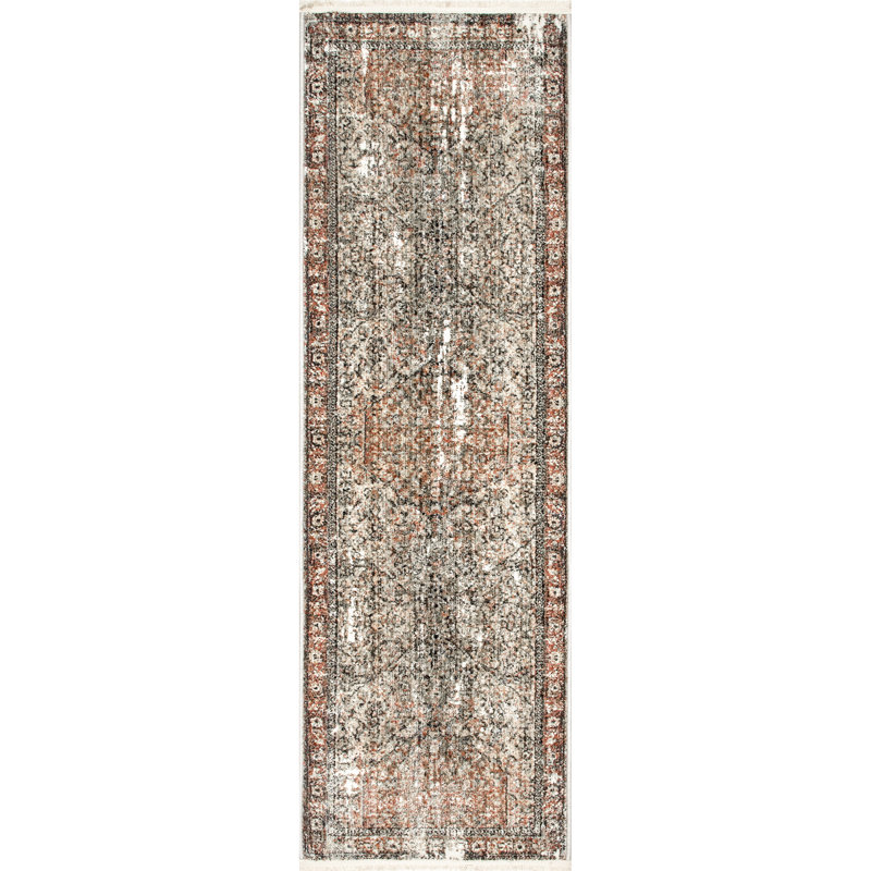 Tapis médaillon pour salle à manger Aagne, Tapis de couloir 2 pi x 6 pi