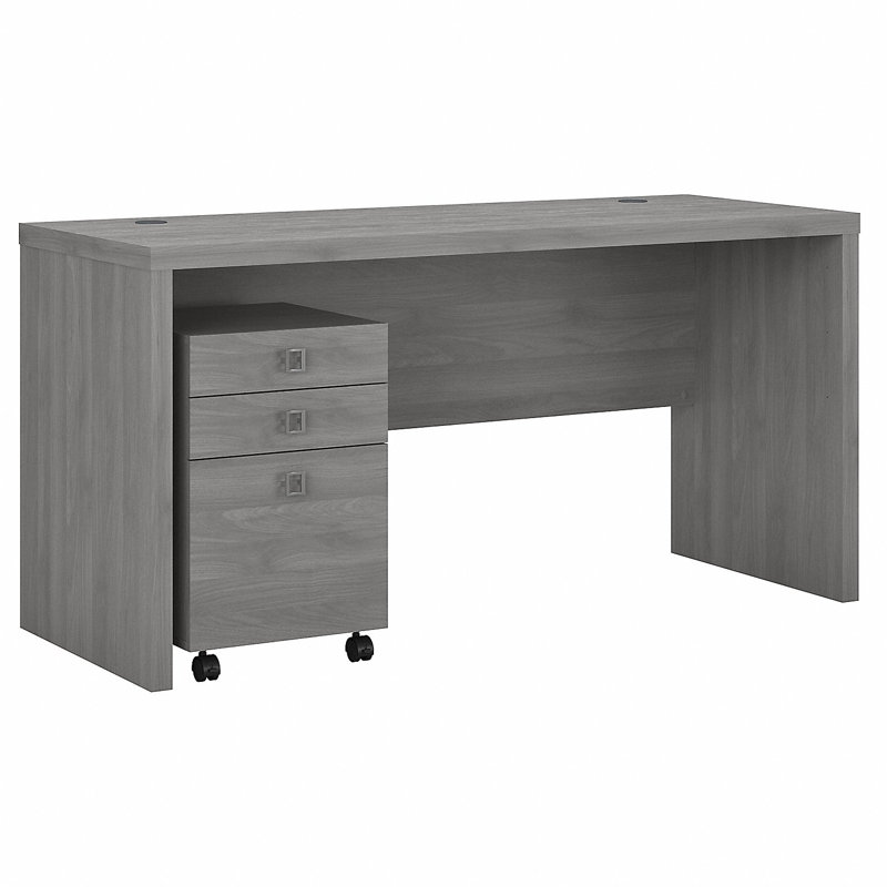 Ensemble de bureau rectangulaire 2 pièces Echo, Gris moderne
