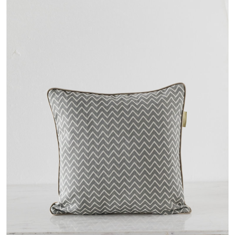 Housse de coussin texturée à chevrons, Gris