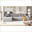 Canapé modulaire moderne en L 2 pièces pour salon, chambre à coucher | Gris clair | Polyester-437356865