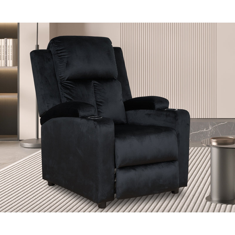 Chaise inclinable, Microfibre noire / microsuède