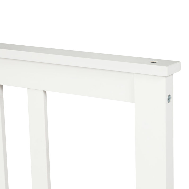 Lit plateforme simple avec tête de lit lumineuse et bois blanc - 10 lattes de soutien et installation facile