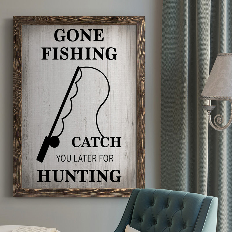 " Gone Fishing ", Walnut, 37.5" H x 27.5" W x 1" D