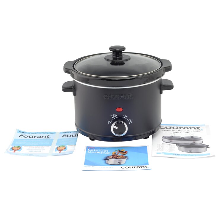 Courant 5 qt. (2.5 qt.) Each Double Slow Cooker - Stainless Steel