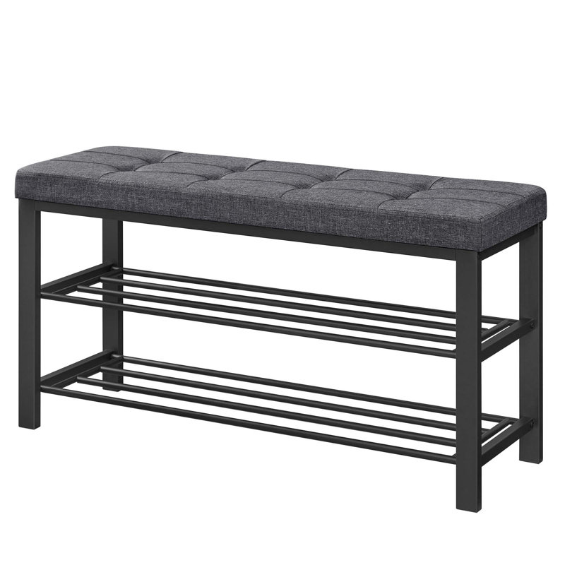 Shoe Storage Bench, Dark Gray/Ink Black