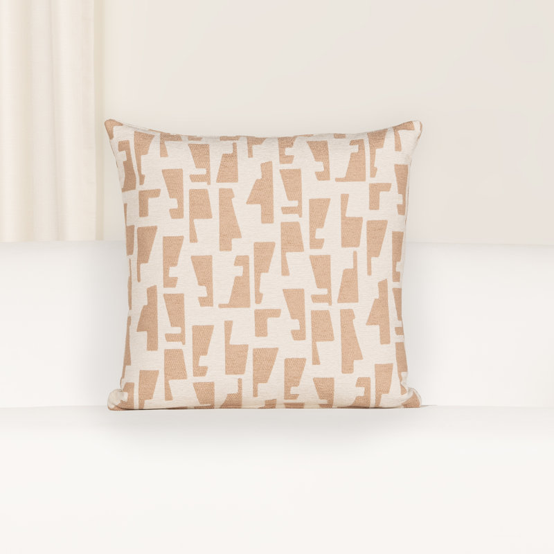 Coussin décoratif Gavel, Blush Pink, Carré 22 po x 22 po, Plumes