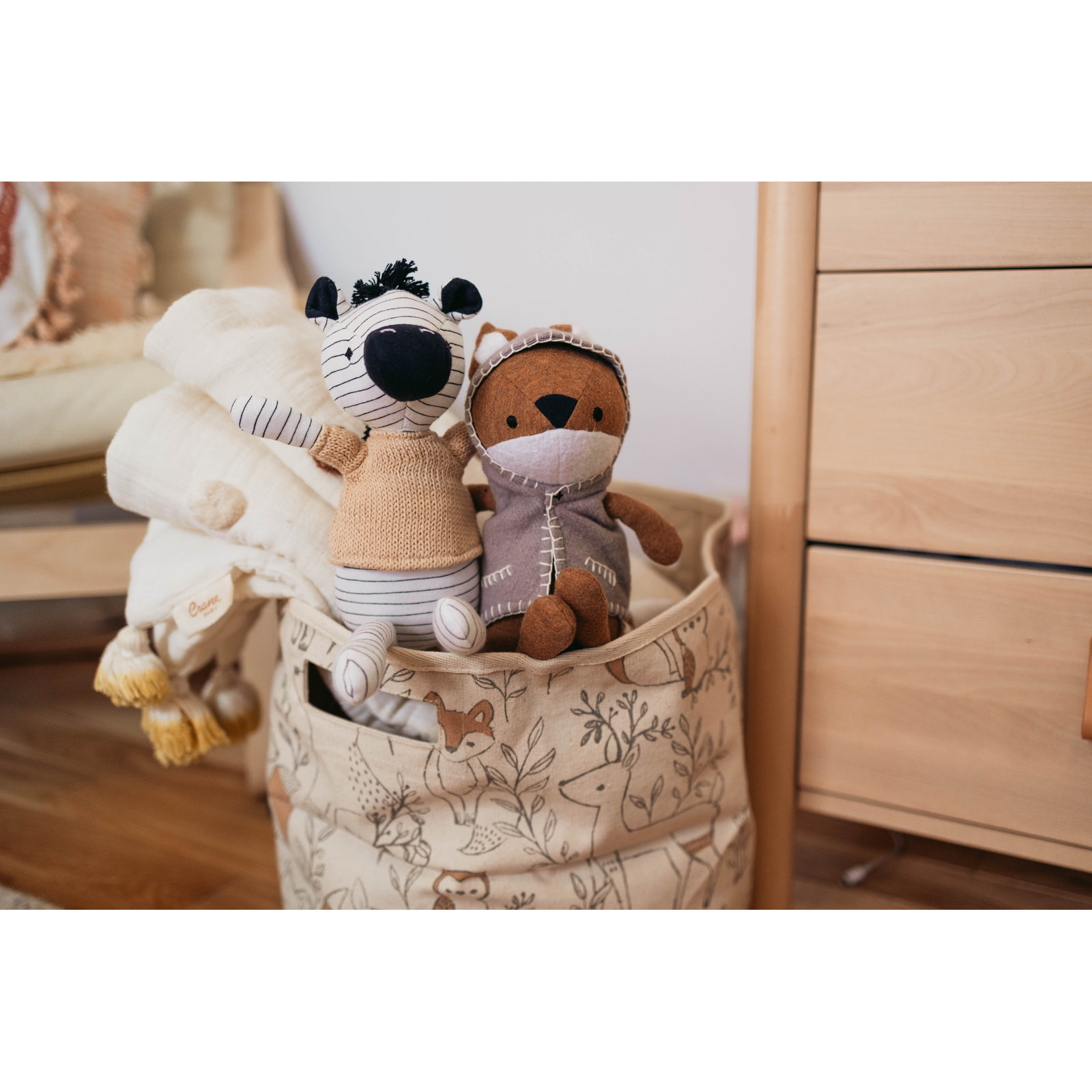 Gardenia Woodland Animal Storage Bin For Nursery or Kid's Room
