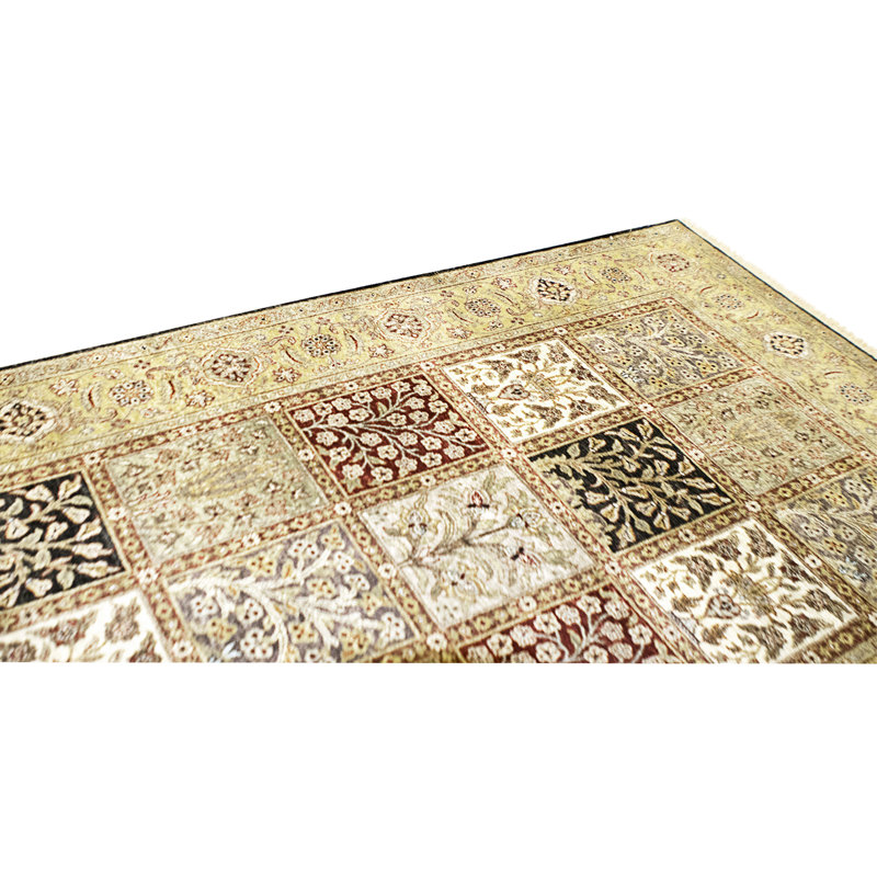 Hand Knotted Wool Area Rug in Multi And Gold
