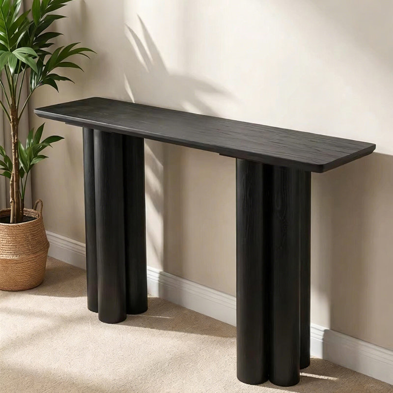 Console Retro Minimalist Art, H 33,46 po x l 55,12 po x P 14,96 po, Noir