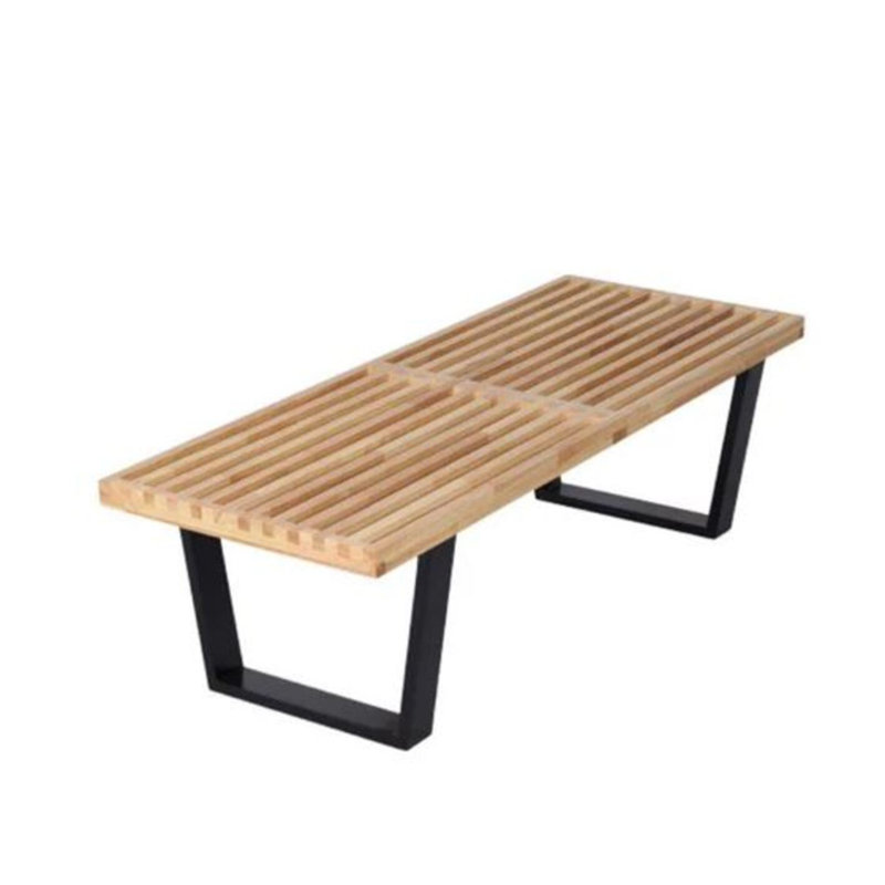 Banc en bois massif Milan, Naturel