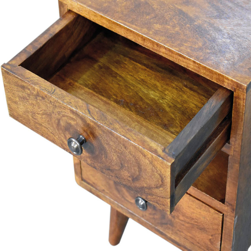 Solid Wood Mini Classic Multi Chestnut Nightstand