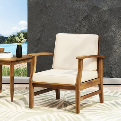 Stylish Wood Club Chair Water Seat Included Patio Chair Constructed From