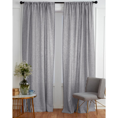 Solino Home Striped Pure Linen Curtain Panel