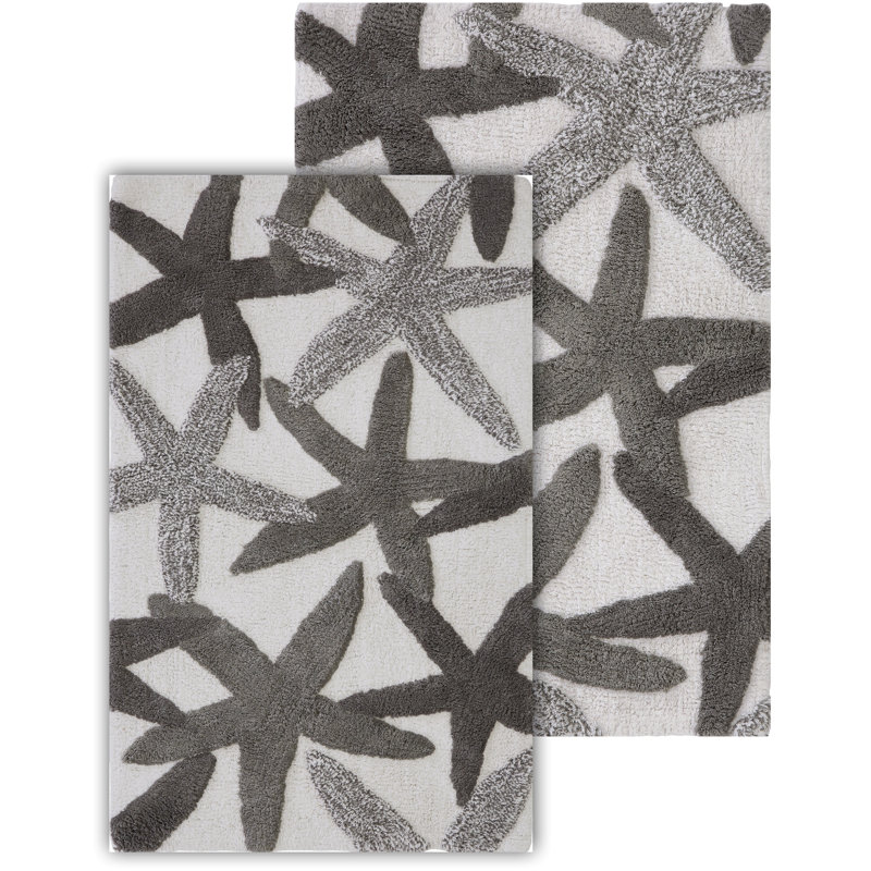 Sunbriar Cotton Blend Bath Rug, Gray