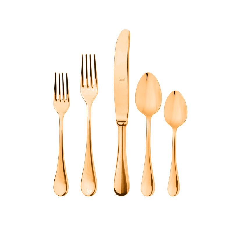 Brescia Luxe 5-Piece Gold Stainless Steel Flatware Set