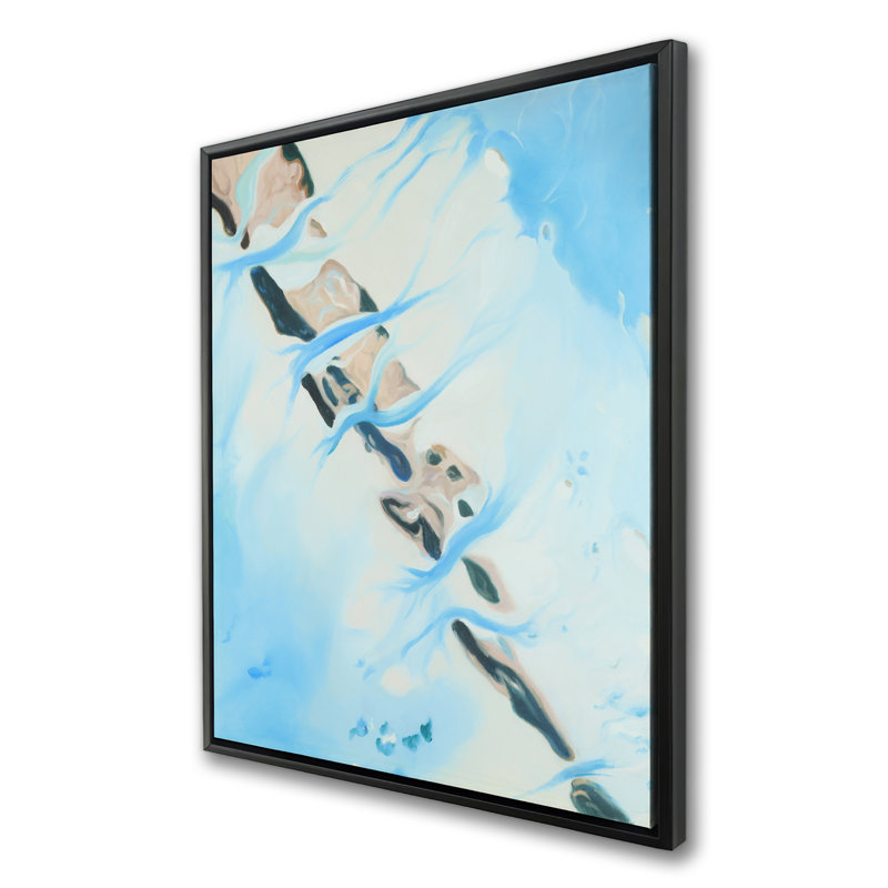 Vue par satellite des Bahamas - Art sur toile encadrée marine