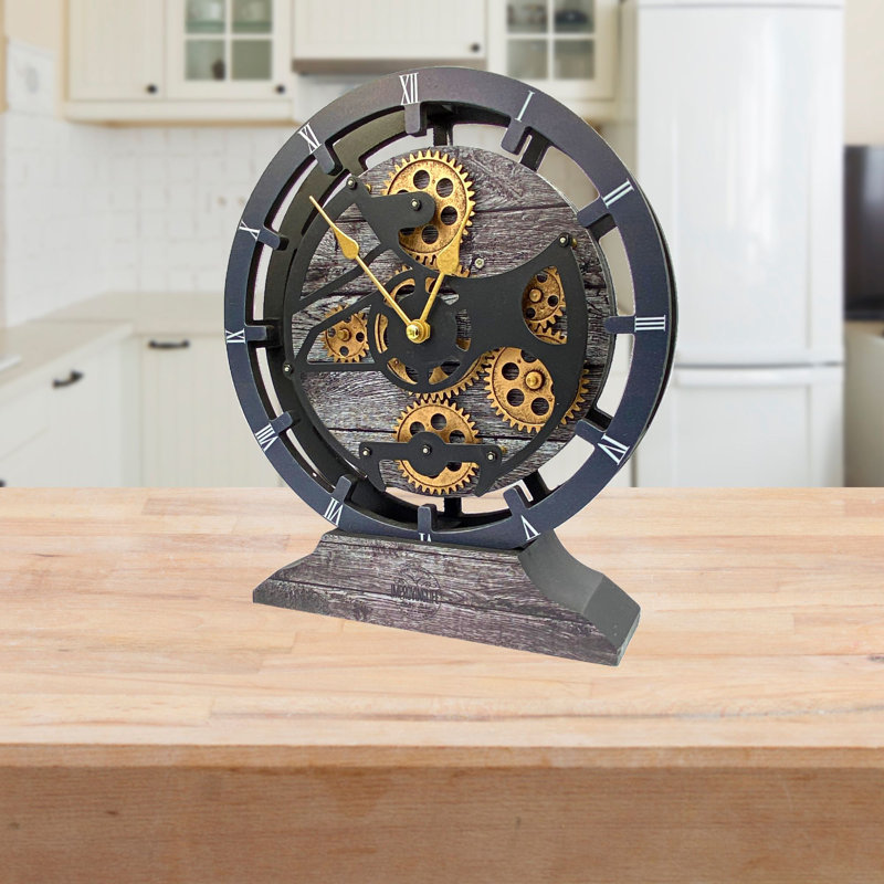 Wood Wall Clock, Carbon Grey