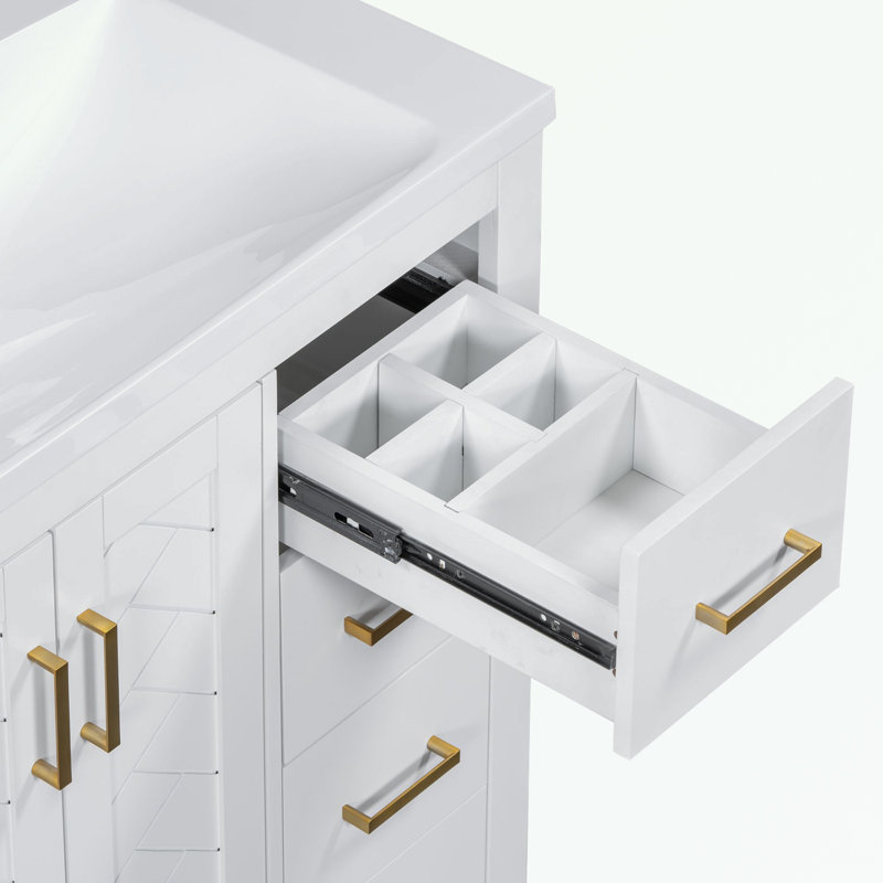 Rangement pour salle de bain Pollark, Blanc