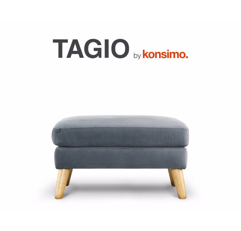 Tagio 80cm Wide Rectangle Solid Colour Standard Ottoman, Grey