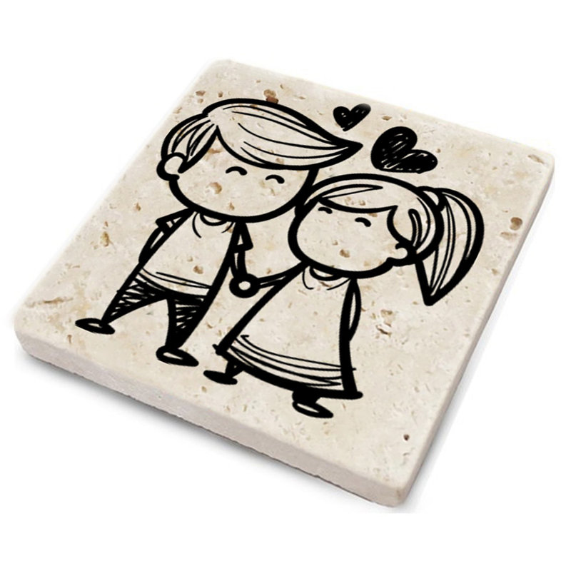 Stoneware Square 4 Piece Coaster Set