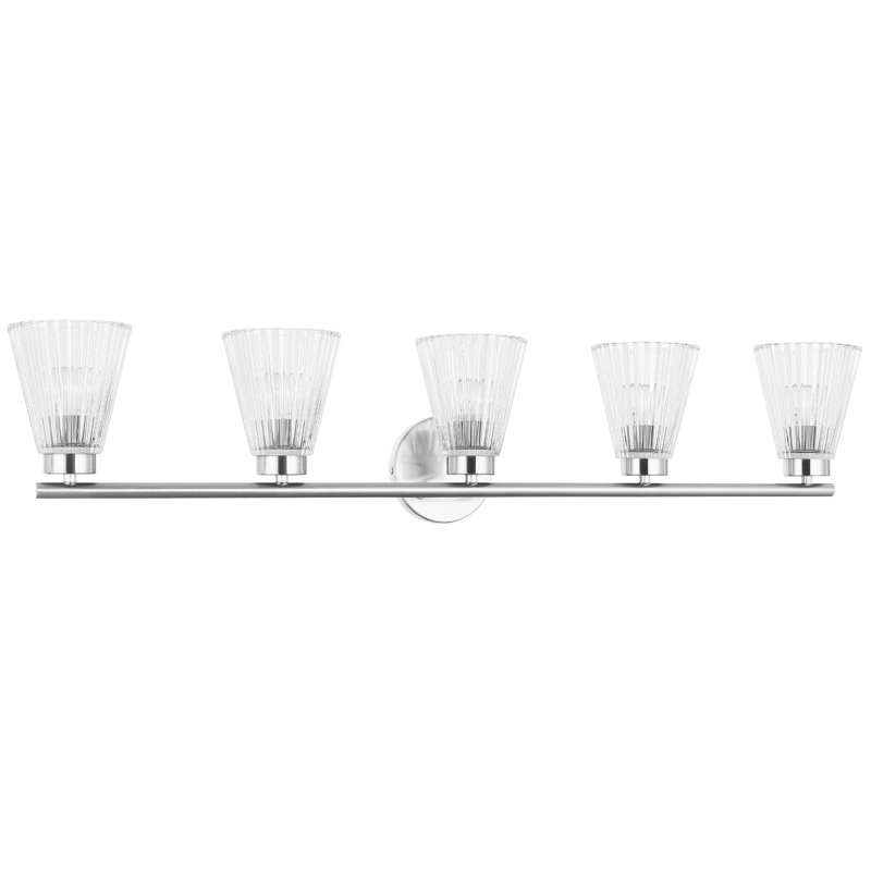 Meuble-lavabo 5 lumières Laclaire Laclaire, Chrome poli