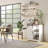 Coffee Bar Cabinet, 33" Buffet Sideboard With Sliding Barn Door And Adjustable Shelf