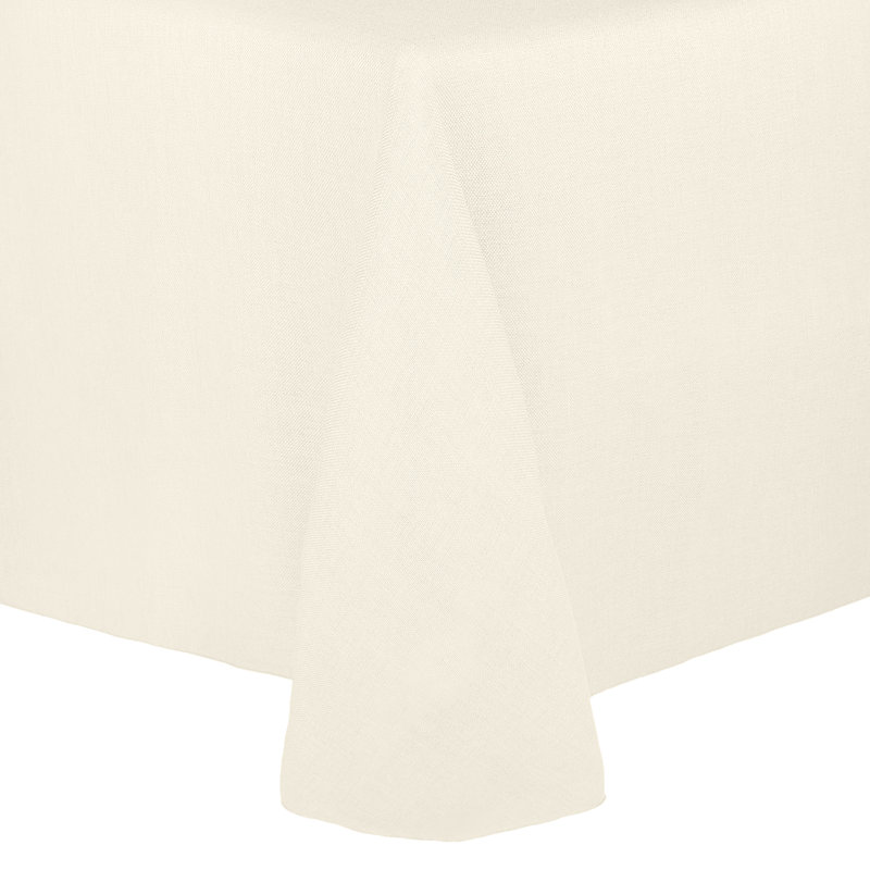 Ultimate Textile Oval Tablecloth, 3, Ivory, 70" x 52"