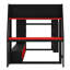 Lit mezzanine en bois avec bureau, tablettes, DEL et support suspendu-552474019