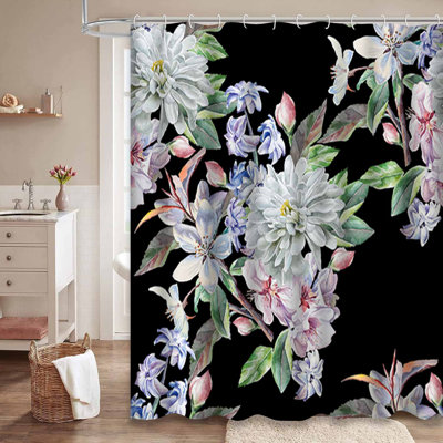 Rideau de douche transparent avec 12 crochets
