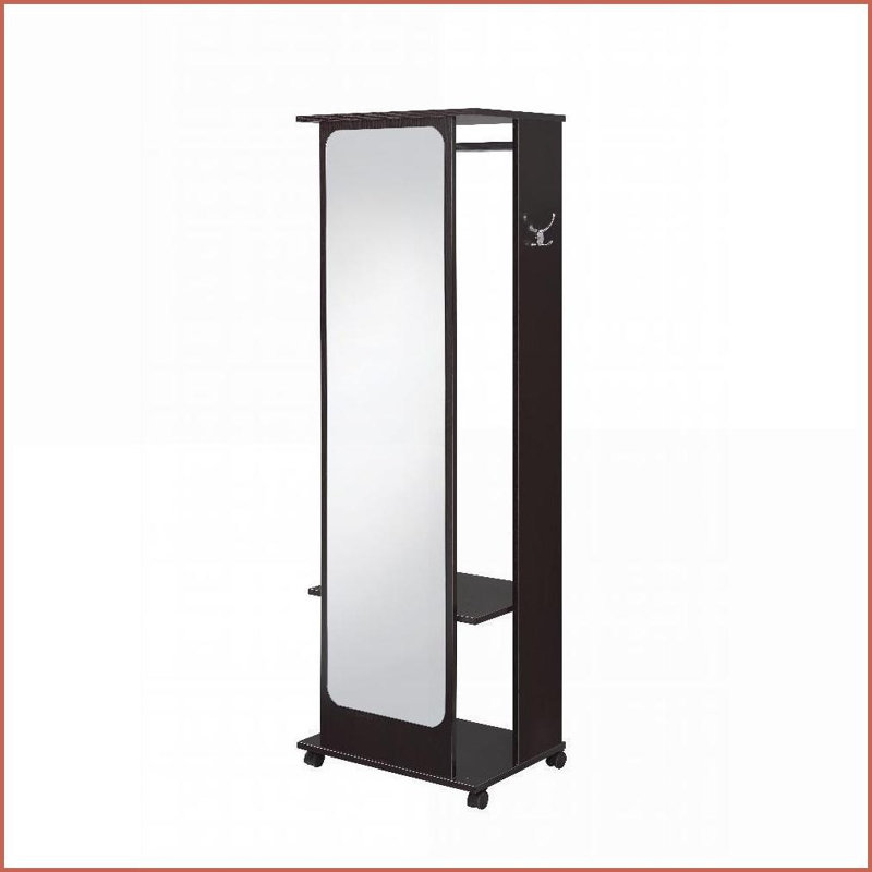 Arbre d'entrée, espresso moderne avec rangement, miroir et amp; Roulettes | Espresso | Bois synthétique