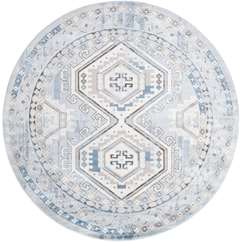 Abstract Indoor Rug, Round 7'10"