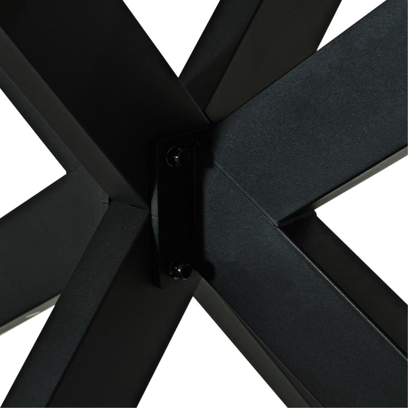 Table rectangulaire à plateau en bois antique avec plateau en relief noir et base en métal, extensible, capacité de 165 lb, 6 sièges, fonction de salle à manger rétro brune, plateau, boîte de rangement avec base en fer, + métal, 165