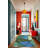Blue-Green Toned Geometric Triangle Patterned Modern Decorative Rug-1878533795