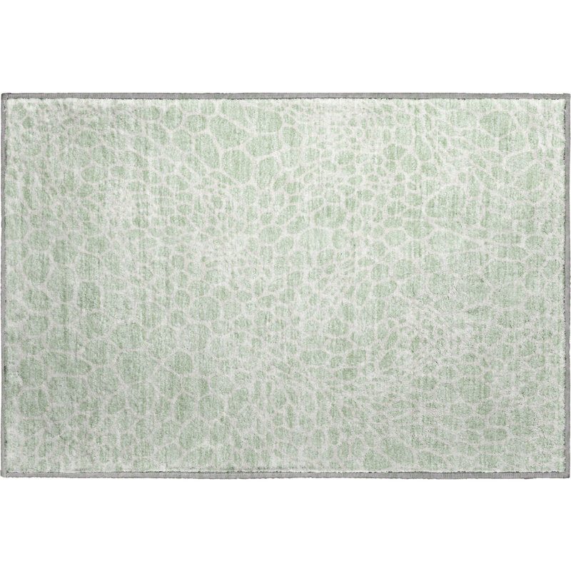 Premium Machine Washable Prisco Mint Rug, Rectangle 1'8" x 2'6"