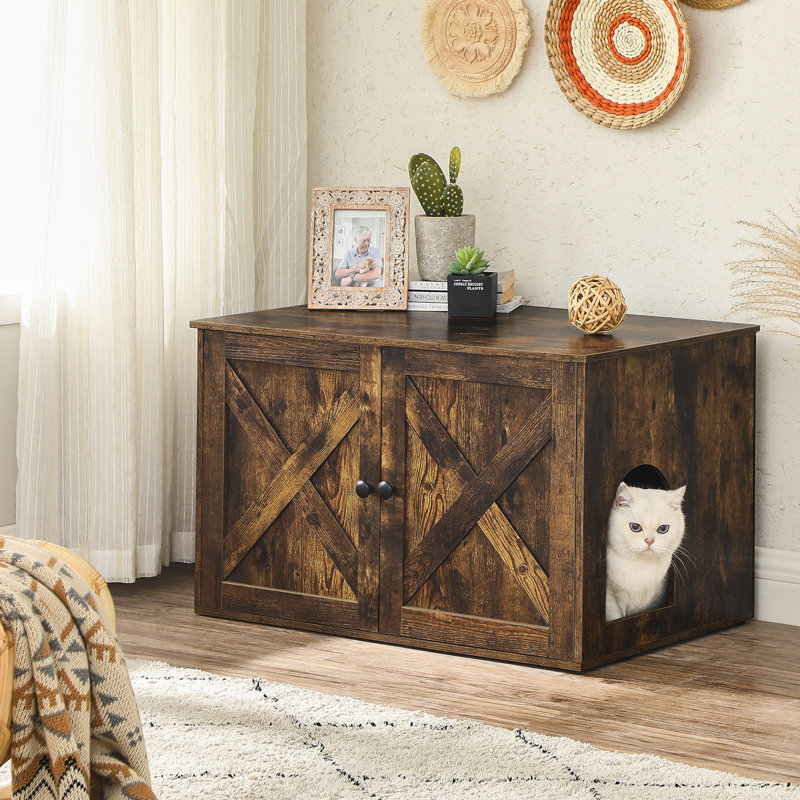 Litter Box Enclosure, Rustic Brown