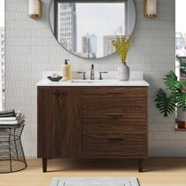 31 Wall-Mounted Single Bathroom Vanity Set Mercury Row Base Finish: Forest Elm