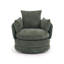 Upholstered Swivel Barrel Chair-1716214137