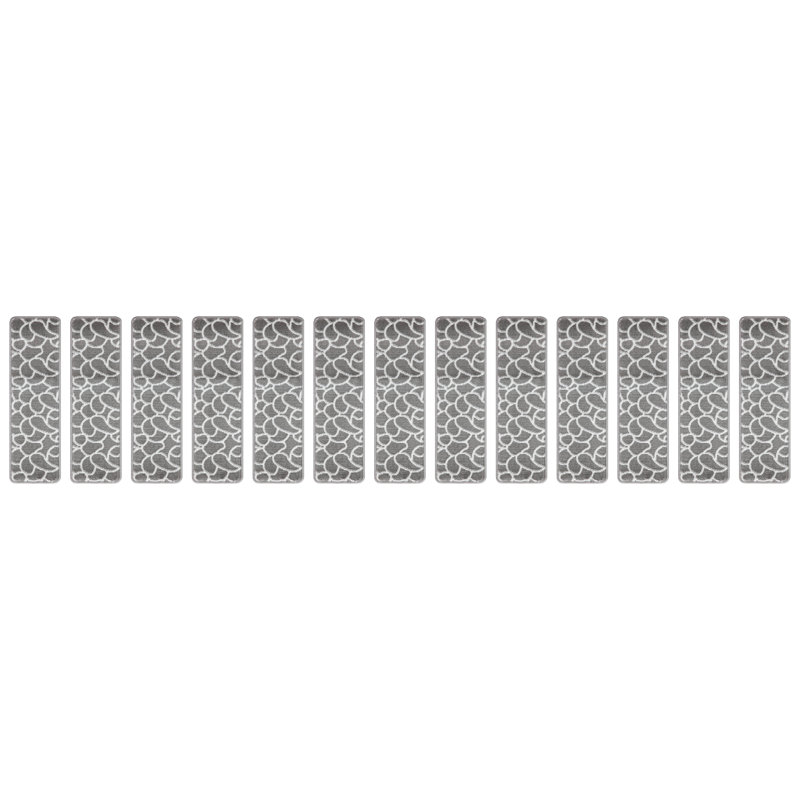 Tapis d’escalier gris doux et vibrant treillis Almodovar