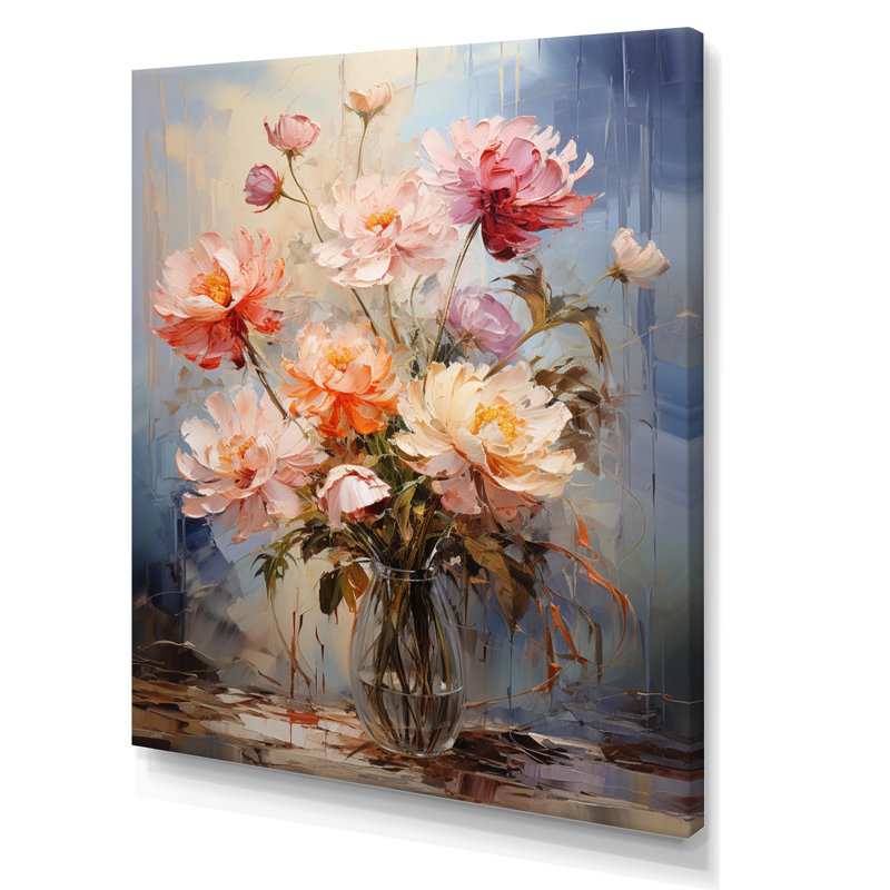 Zmaya White Pivoines, impression romantique I, impression sur toile, H 20 po x l 12 po x P 1 po, Toile tendue