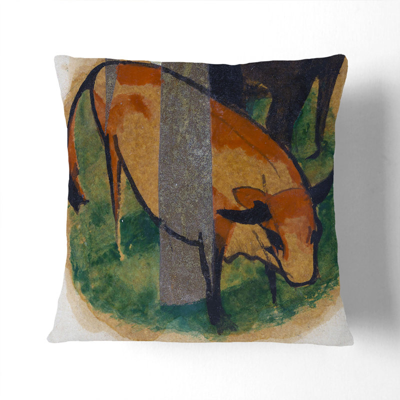 Horse And Cattle Square Throw Cushion, 40cm H x 40cm W x 15cm D