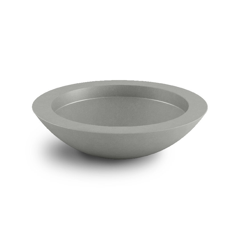 Oceanside Shallow Concrete Planter, Dover Blue, 8" H x 36" W x 36" D