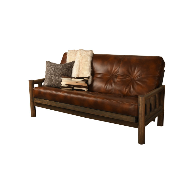 Futon double avec matelas Anders, Sentier de l'Oregon de couleur amande, Naturel