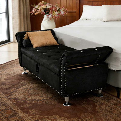 62.2 Inch Soft Velvet Storage Bench