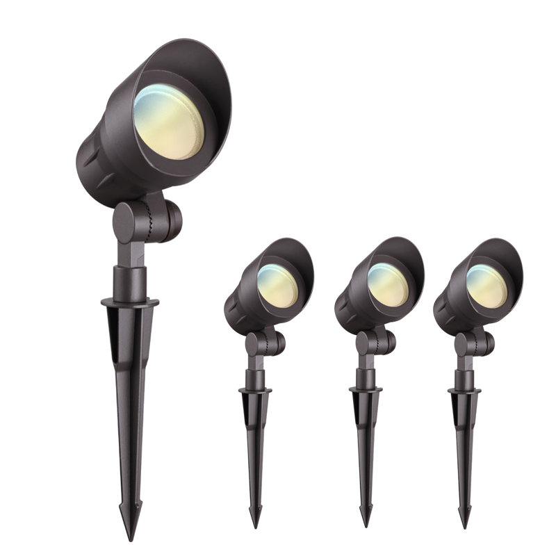 Oil Rubbed Bronze Low Voltage Integrated LED Aluminum Pathway Light Kit 4 Pack