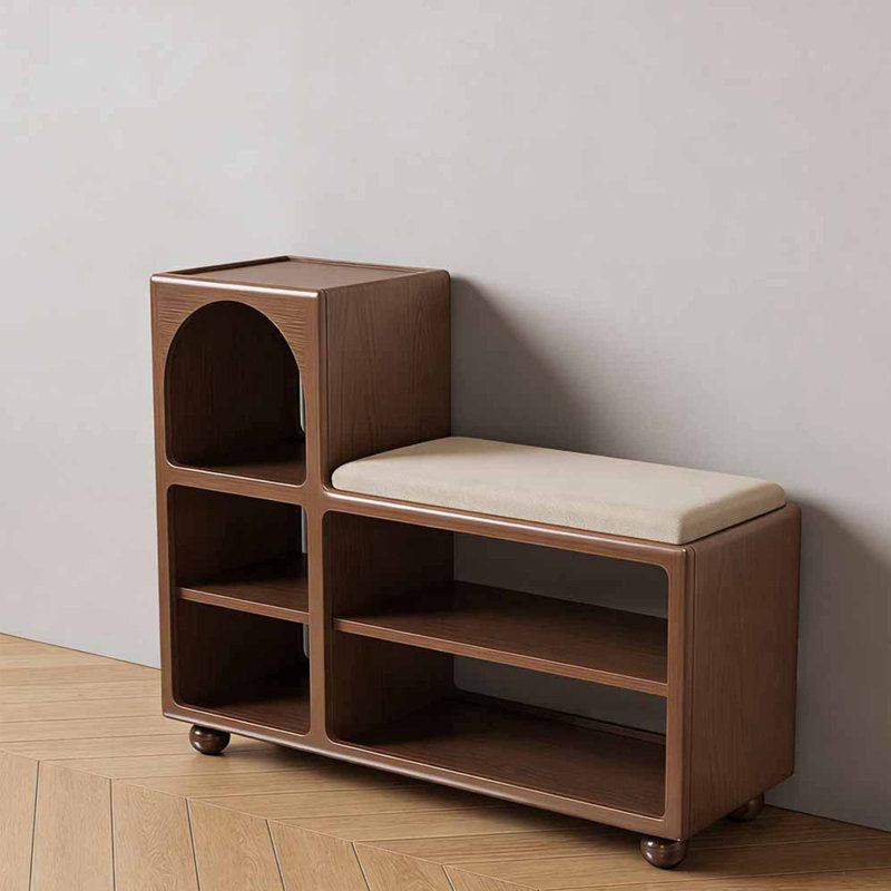 9 Pair Shoe Storage Bench, 23.62" H x 31.5" W x 11.81" D, Brown