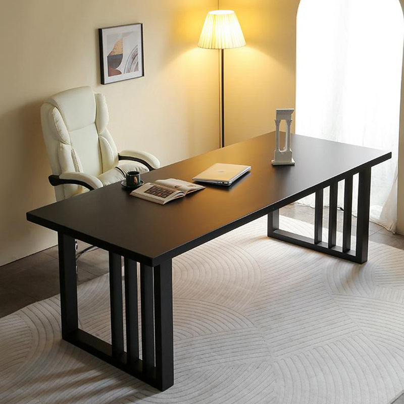 Black Rectangular Solid Wood desks, 29.53" H x 86.61" W x 31.5" D