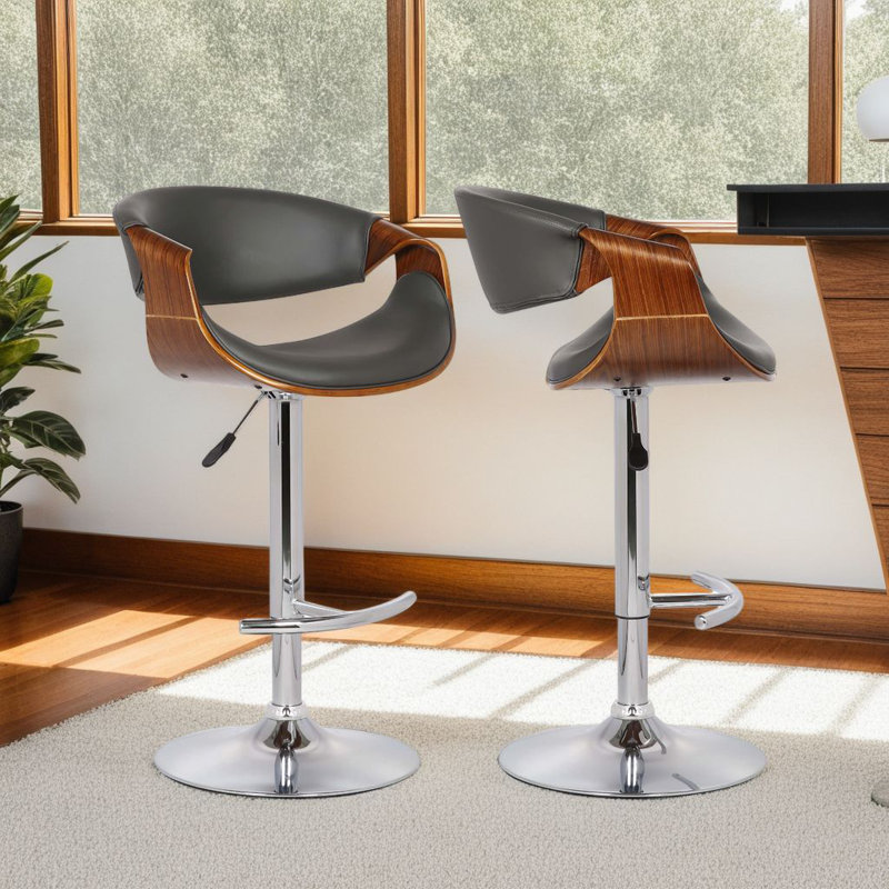 Tabouret de bar pivotant à hauteur réglable Butterfly , Gris, 2