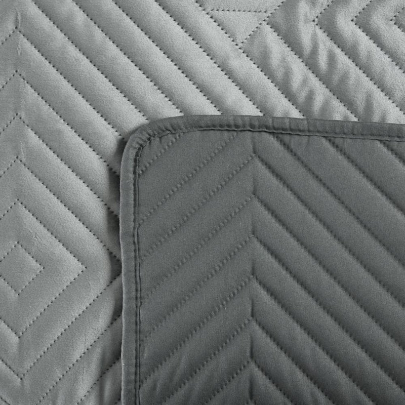 Garan Polyester Geometric Shapes Bedspread, 230 x 260 cm, Silver
